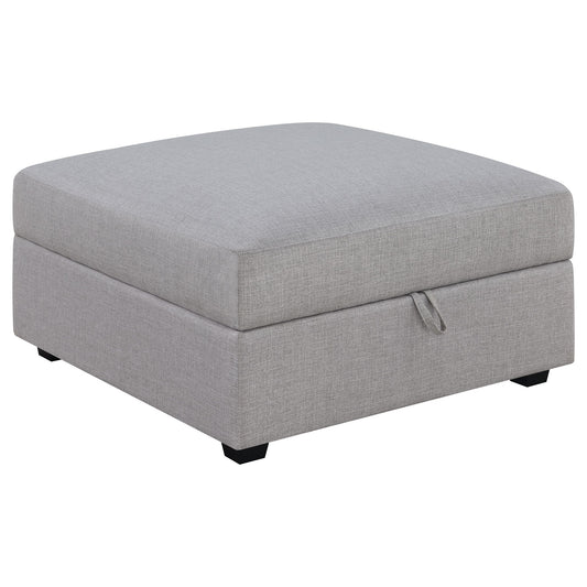 Austin - Square Upholstered Ottoman - Gray