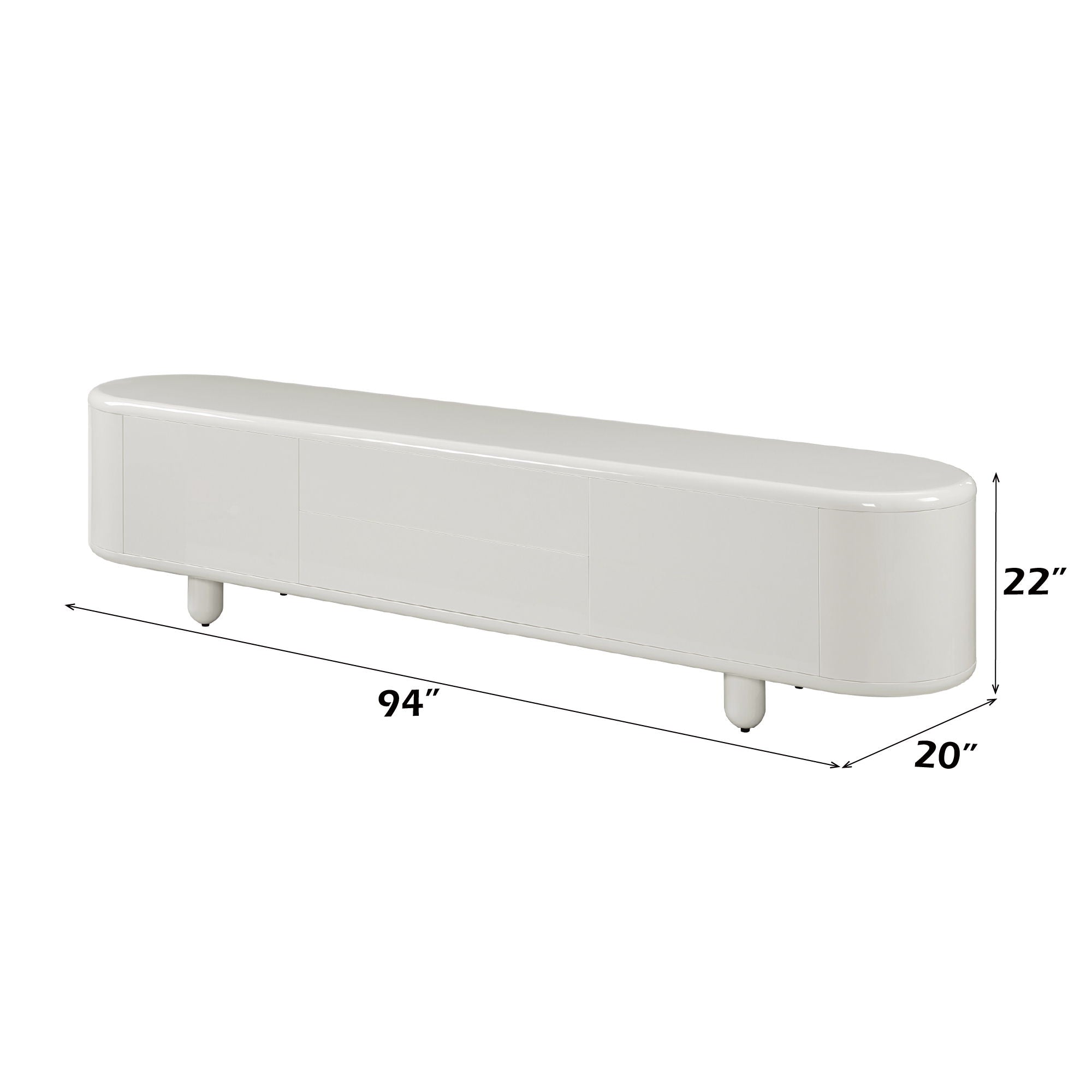 Keely - TV Stand - Gloss White
