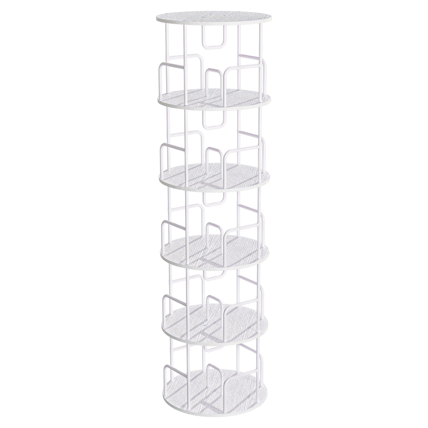Rotating Bookshelf Tower 5 Tier Spinning 360 Degree Revolving Storage Shelf