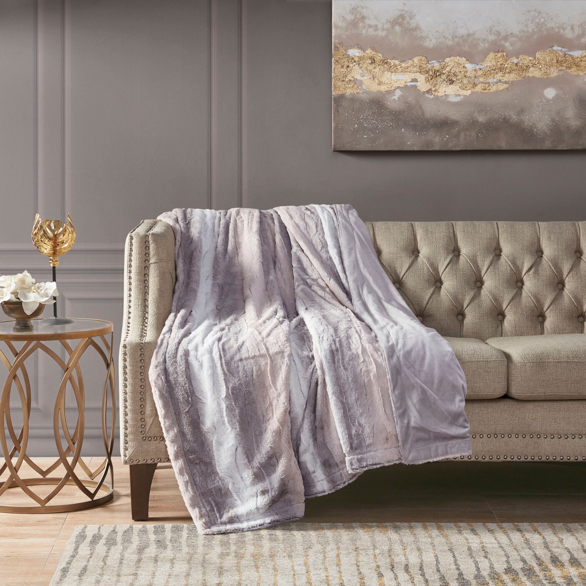 Zuri - Throw - Blush / Gray