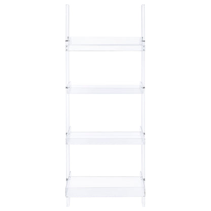 Cimarron - Ladder Bookcase With 4 Shelves - Clear
