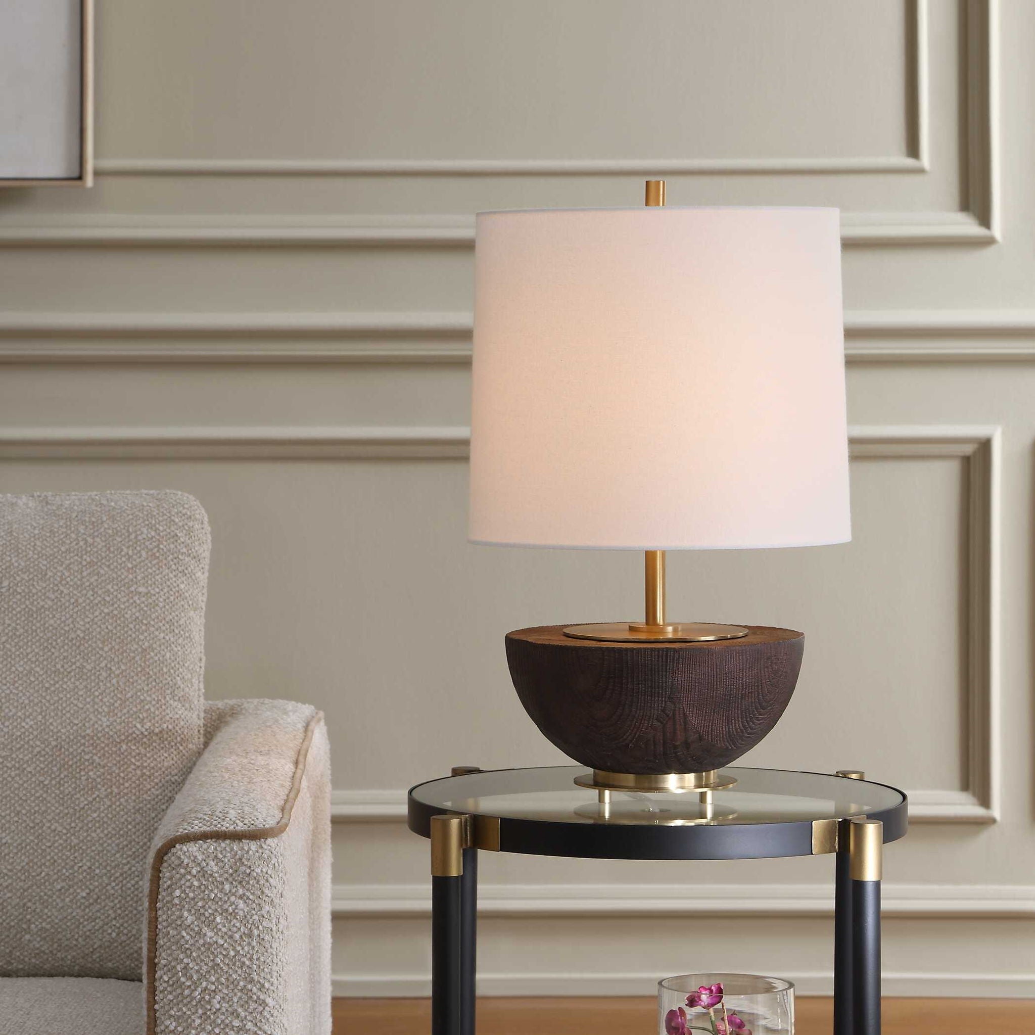 Kalo - Semi-Circular Table Lamp - Brown