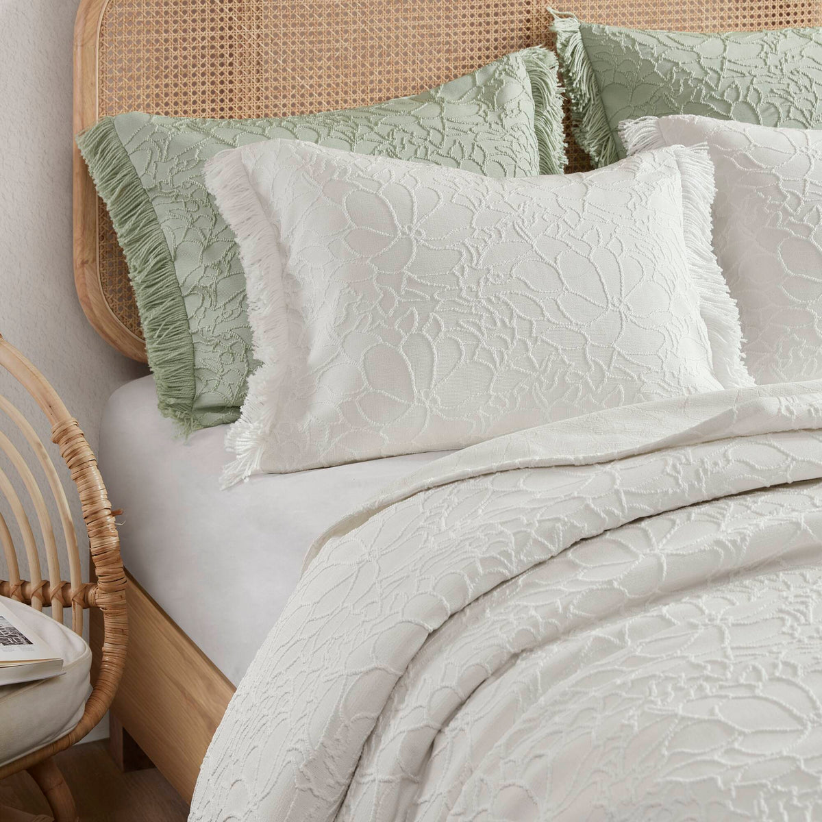 Willow - 3 Piece King Bedspread Set - White