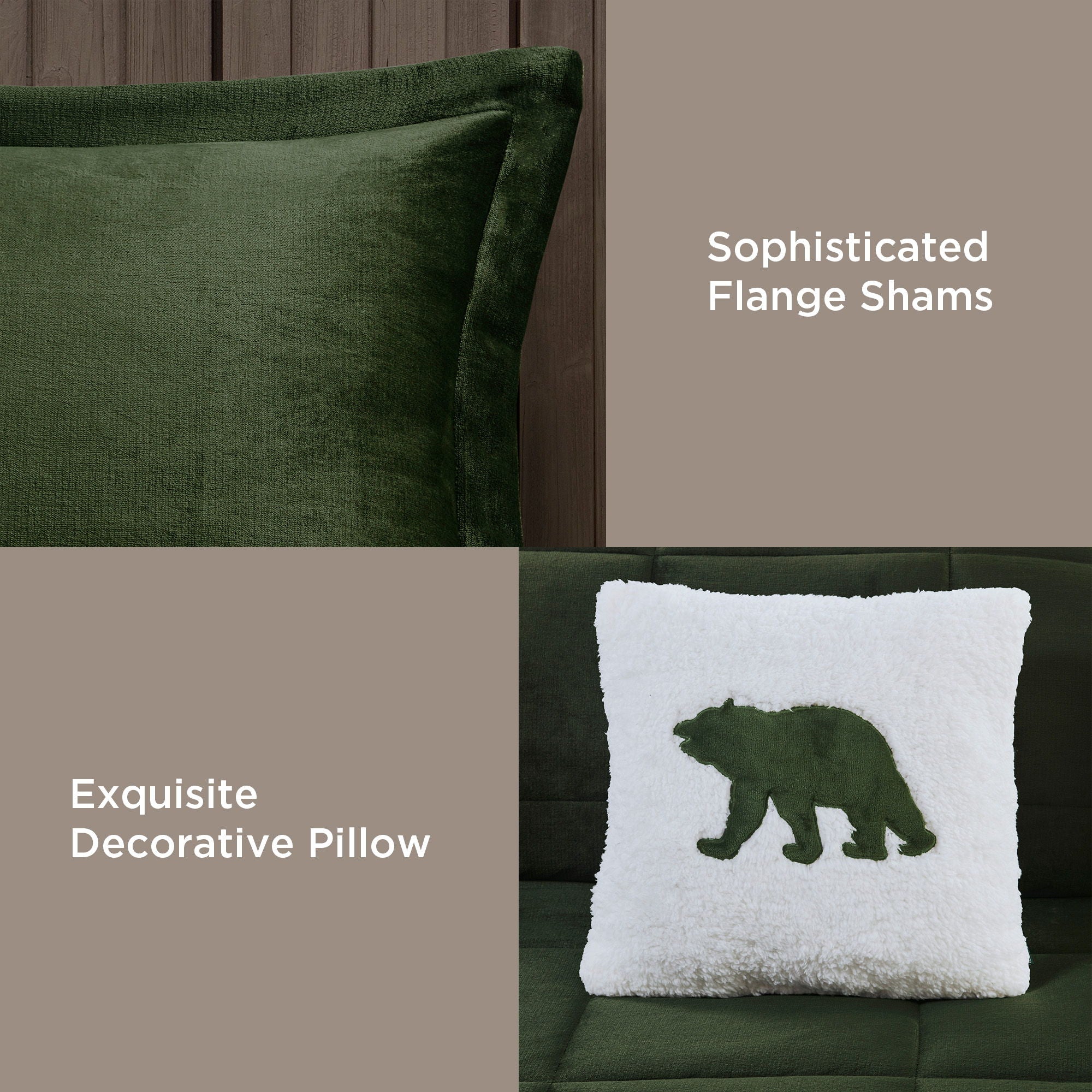Alton - Down Alternative Comforter Set - Green / Ivory
