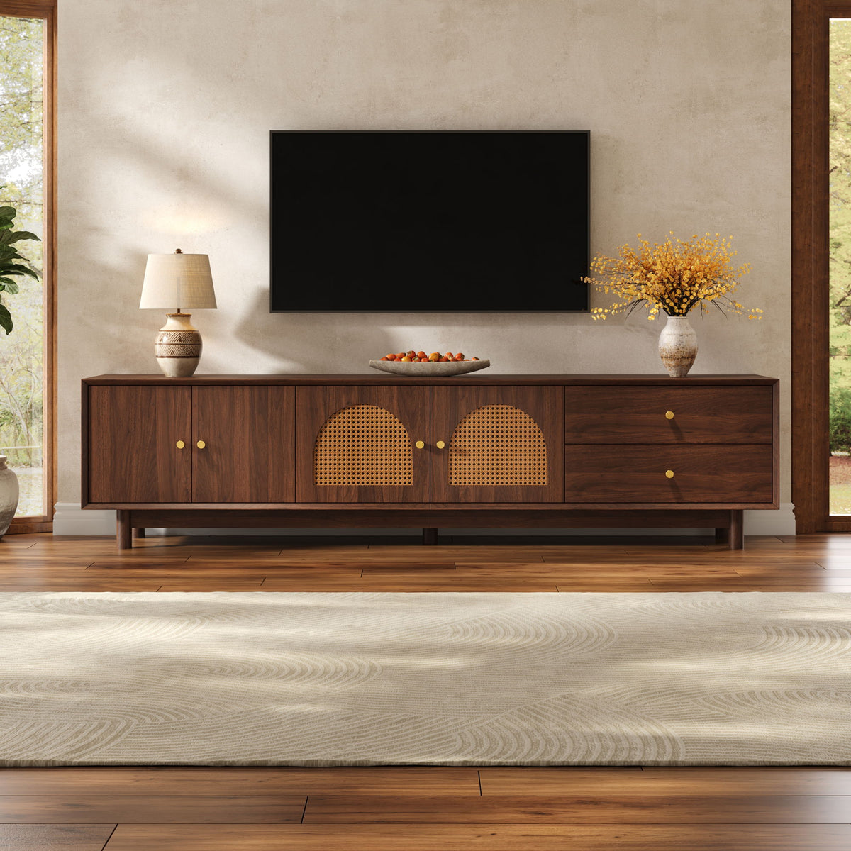TV Stand With For 85" TVs - Walnut