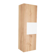 Medicine Single Door Cabinet, Three Shelves - Light Oak / White