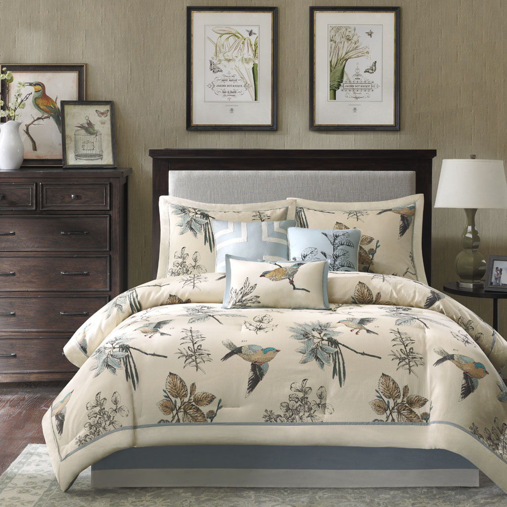 Quincy - Queen Piece Comforter (Set of 7) - Khaki