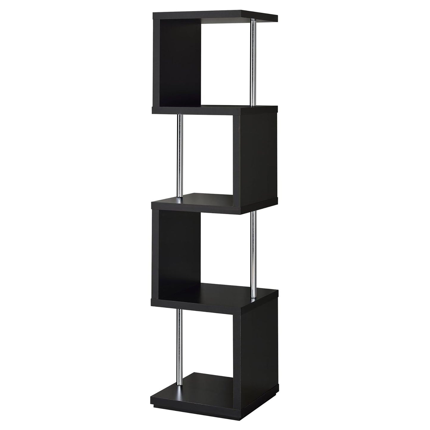 4 Tier Bookcase With Accents - Black