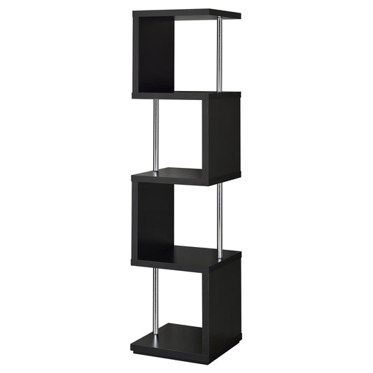 4 Tier Bookcase With Accents - Black