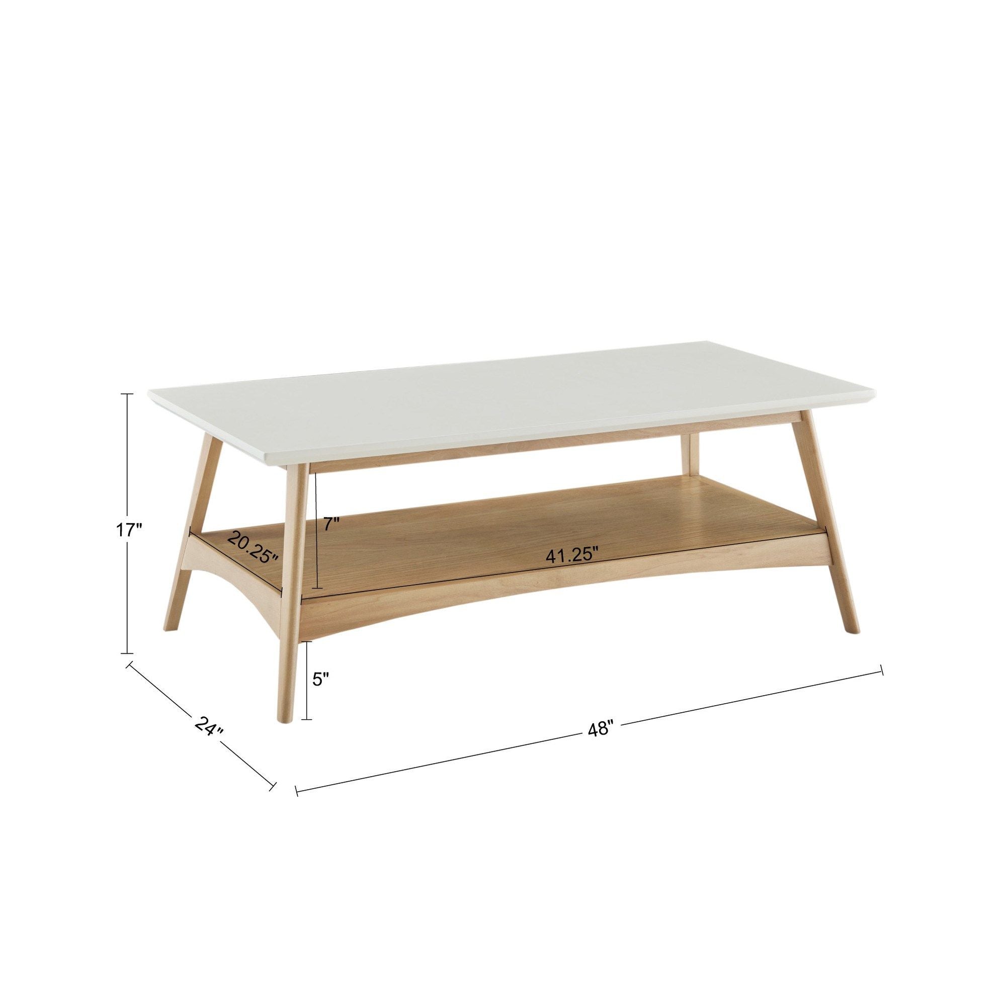Parker - Coffee Table - Off-White / Natural