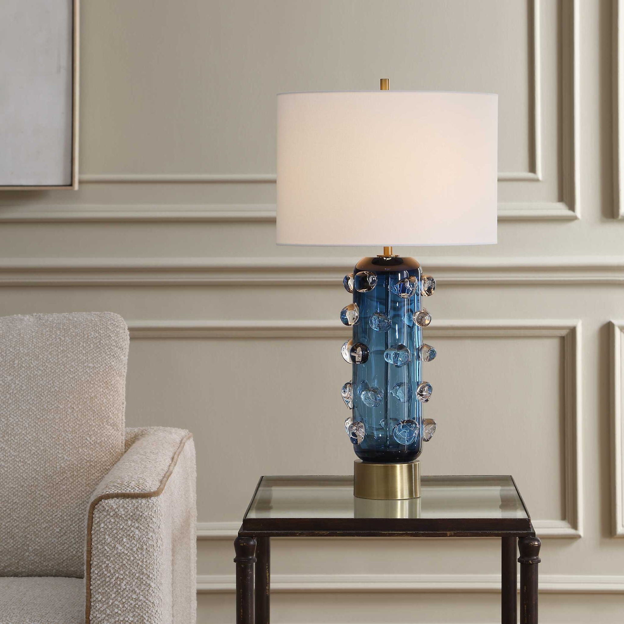 Aura - Table Lamp - Blue / Brass