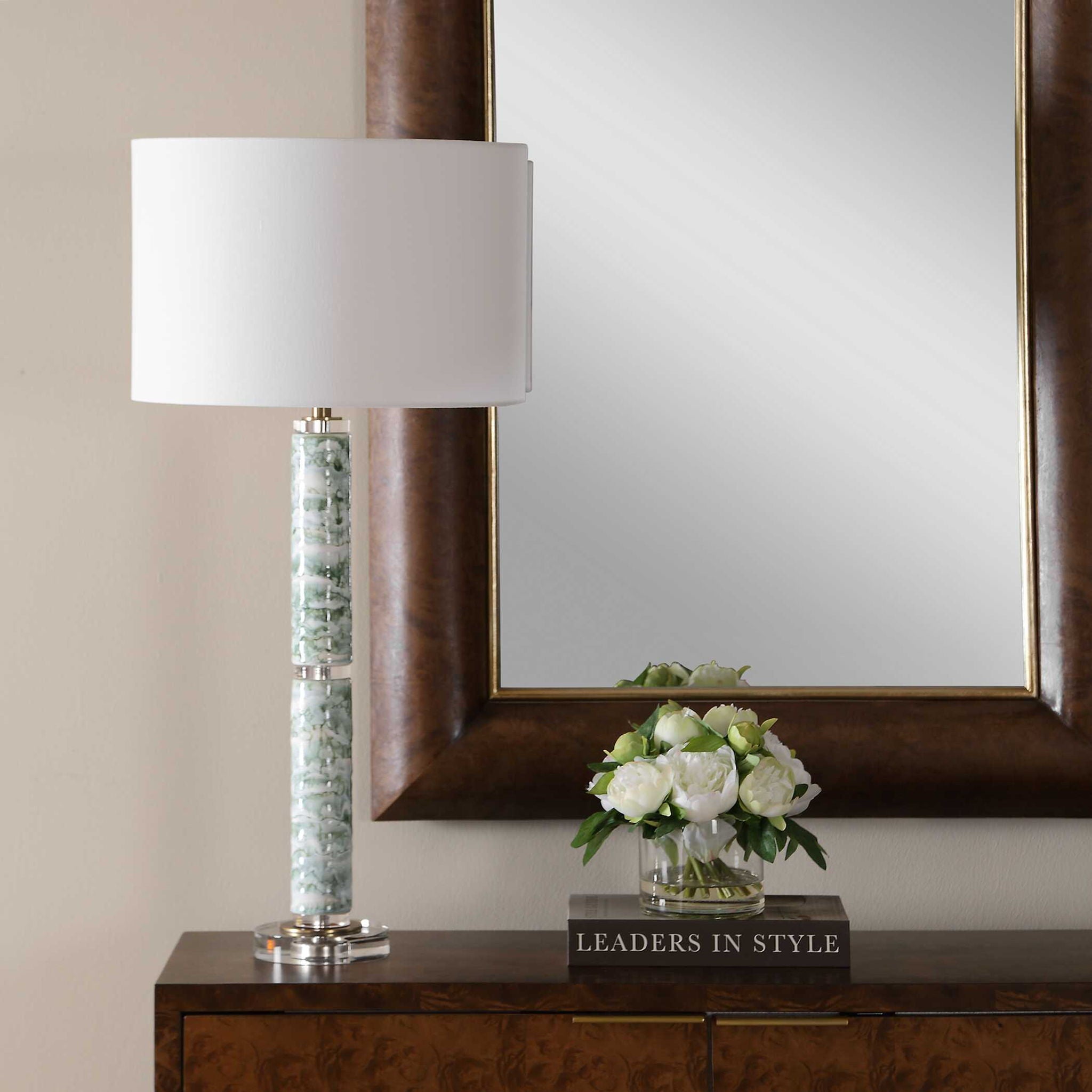Jameis - Marbled Table Lamp - Green / White