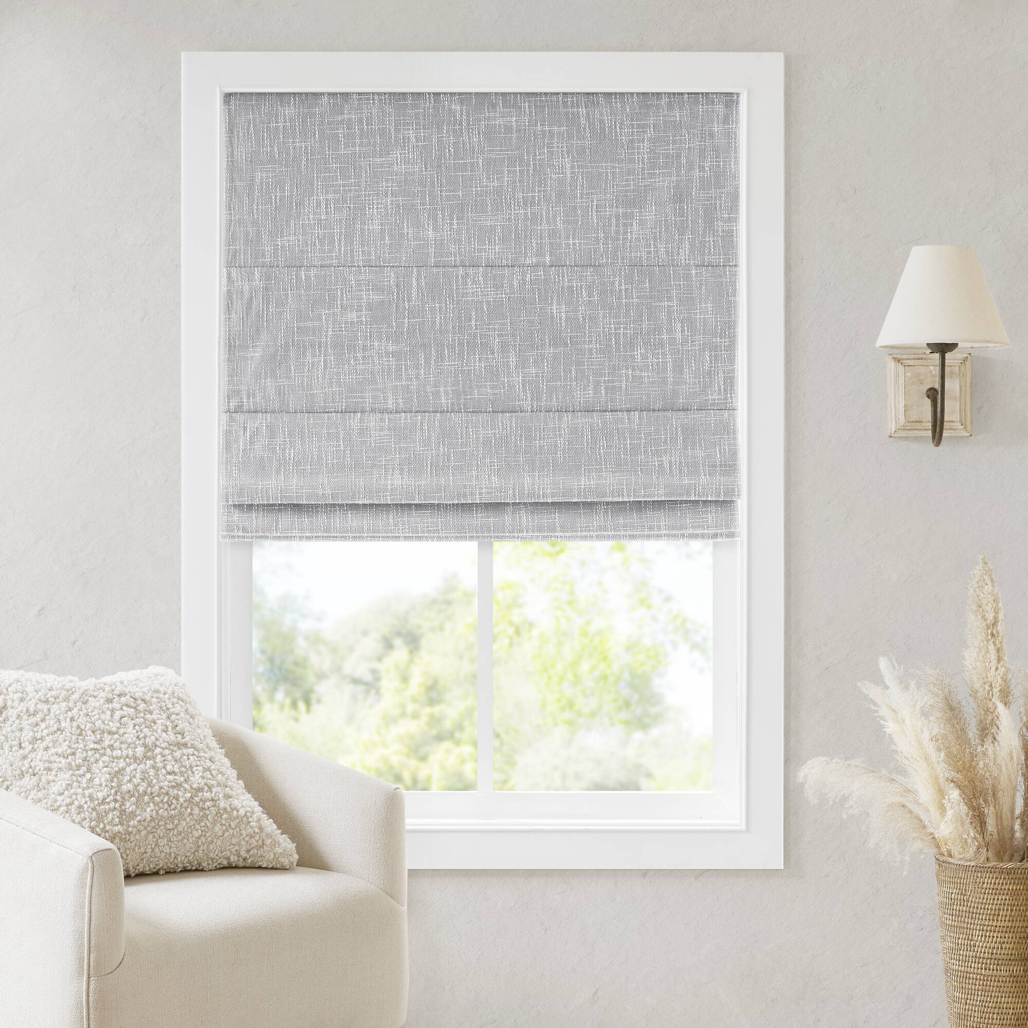 Quincy - 31x64" Total Blackout Cordless Roman Shade - Light Gray