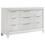 9 Drawer Dresser Cabinet With Picture Framed Fronts - White