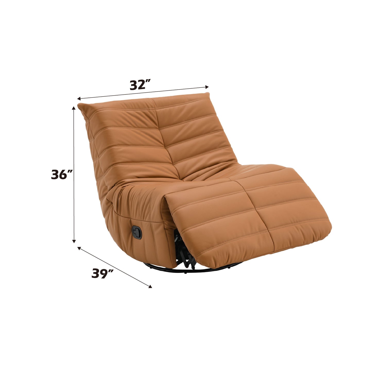 Glider Recliner With Swivel - Orange