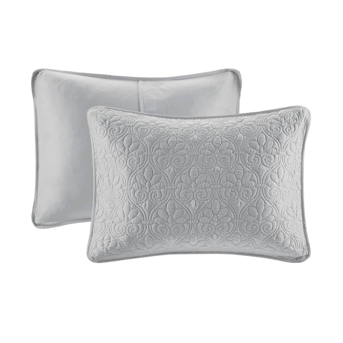 Quebec - Twin Reversible Coverlet Set - Gray