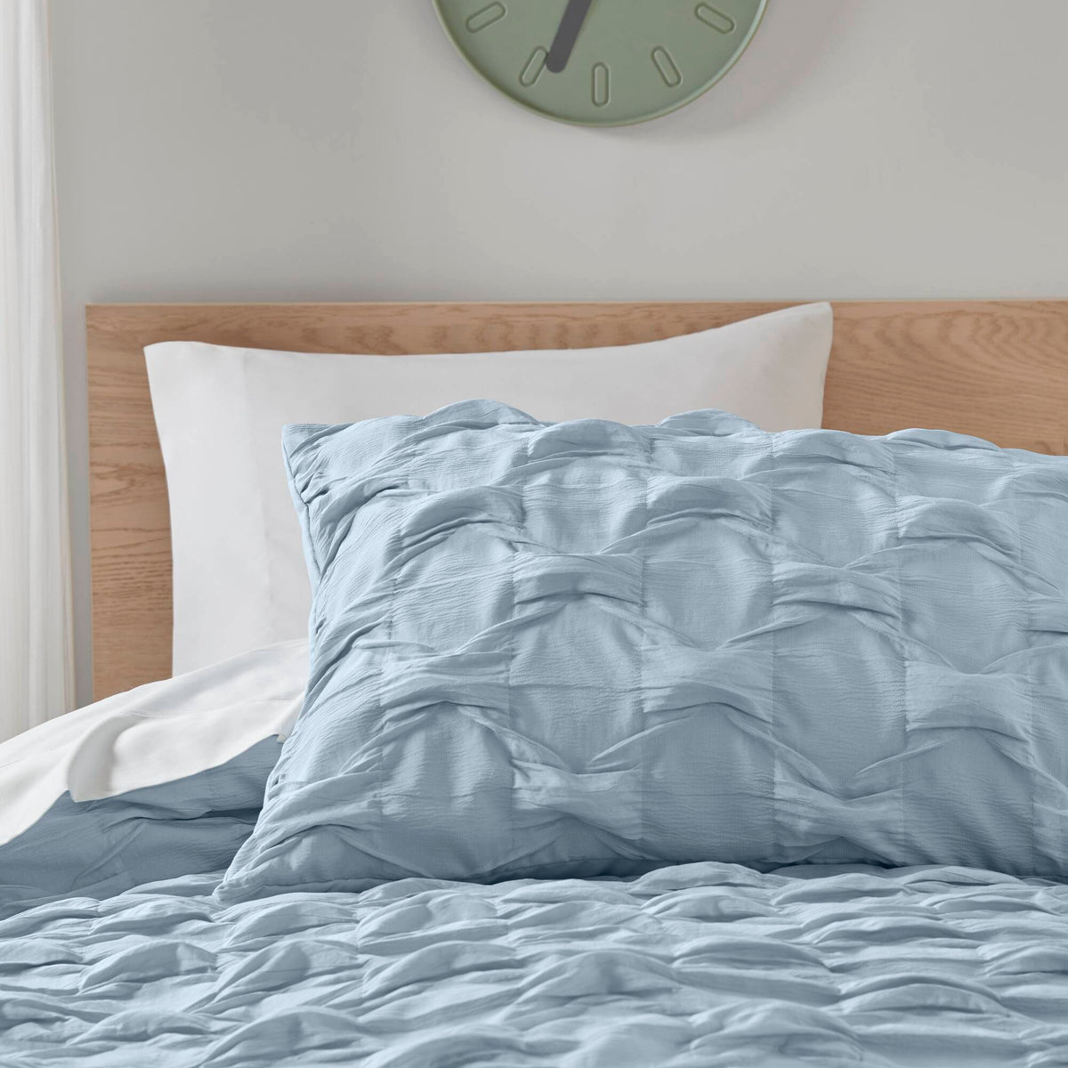 Bailey - King/California King Diamond Pucker Comforter Set - Blue