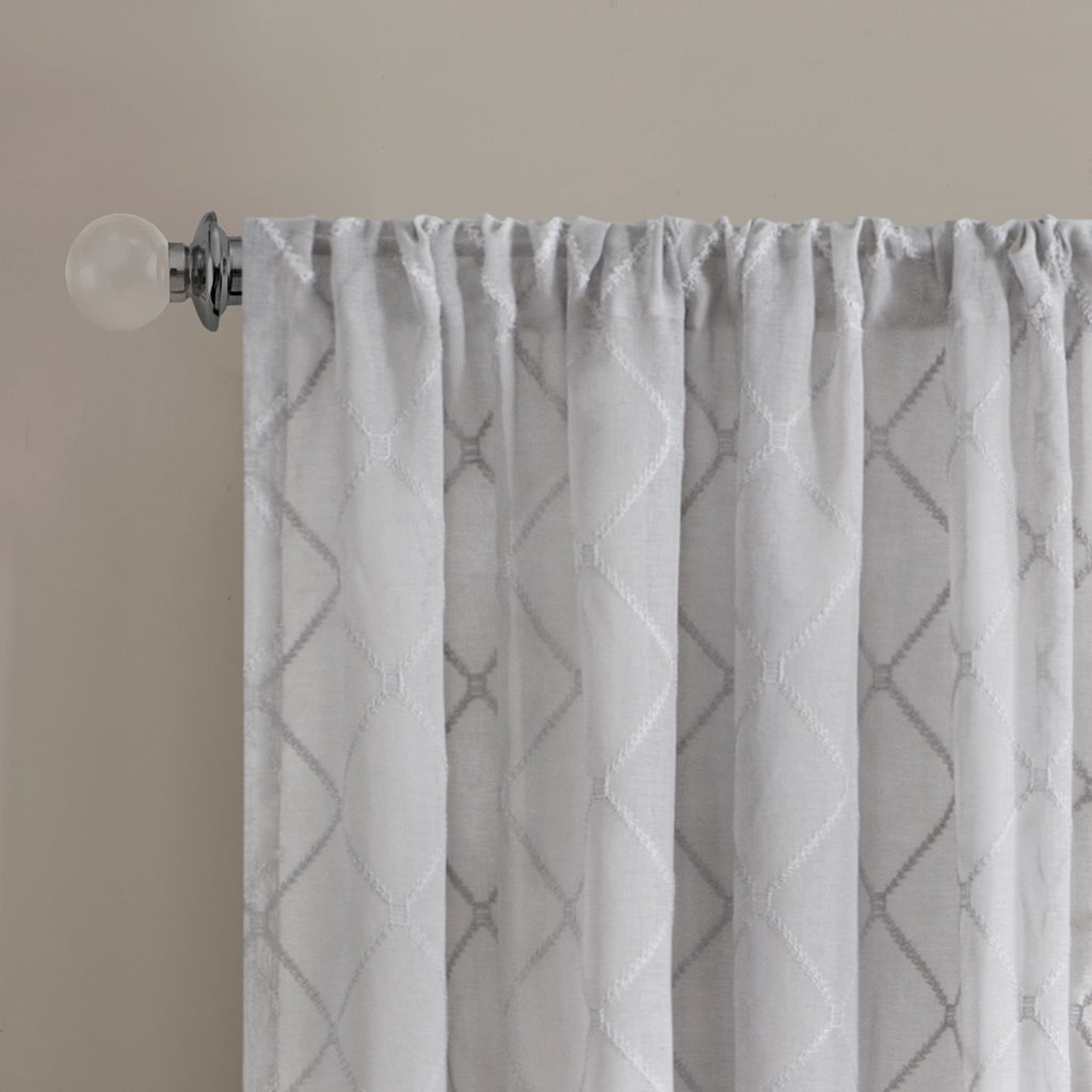 Irina - Diamond Sheer Window Curtain - Gray