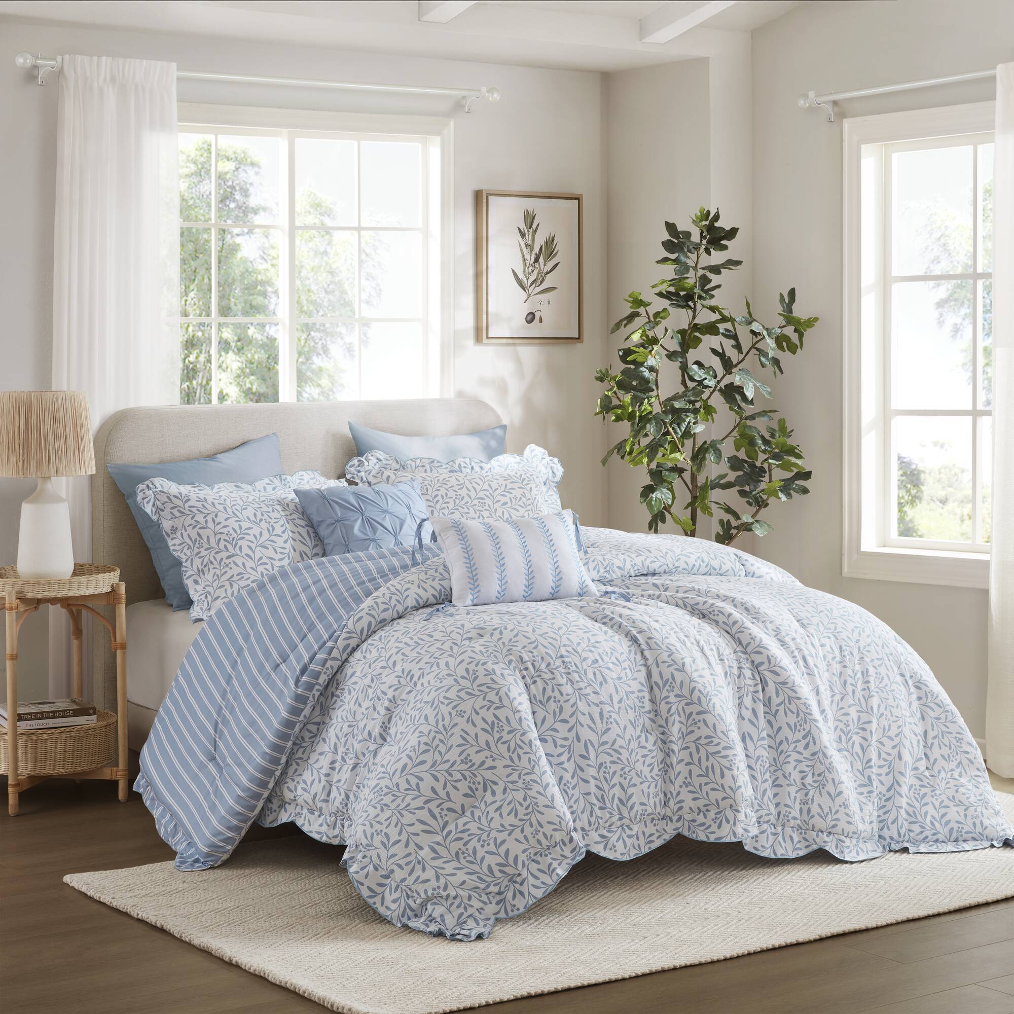 Darcy - 5 Piece Print Comforter Set - Blue