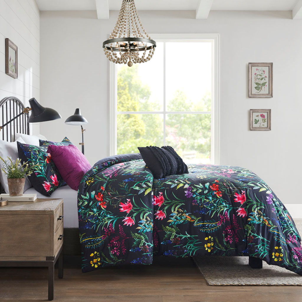 Tasha - 5 Piece Comforter Set - Black