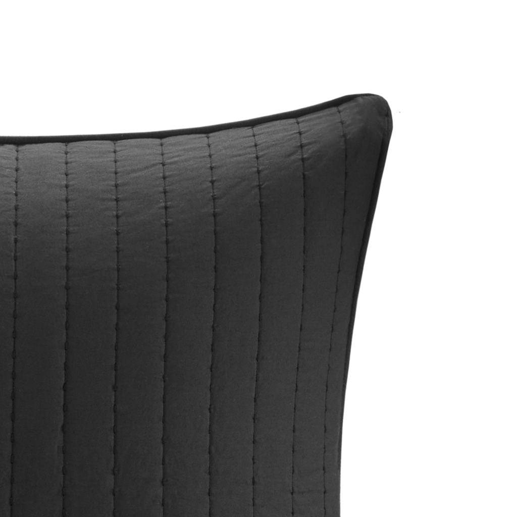 Camila - Quilted Euro Sham - Black