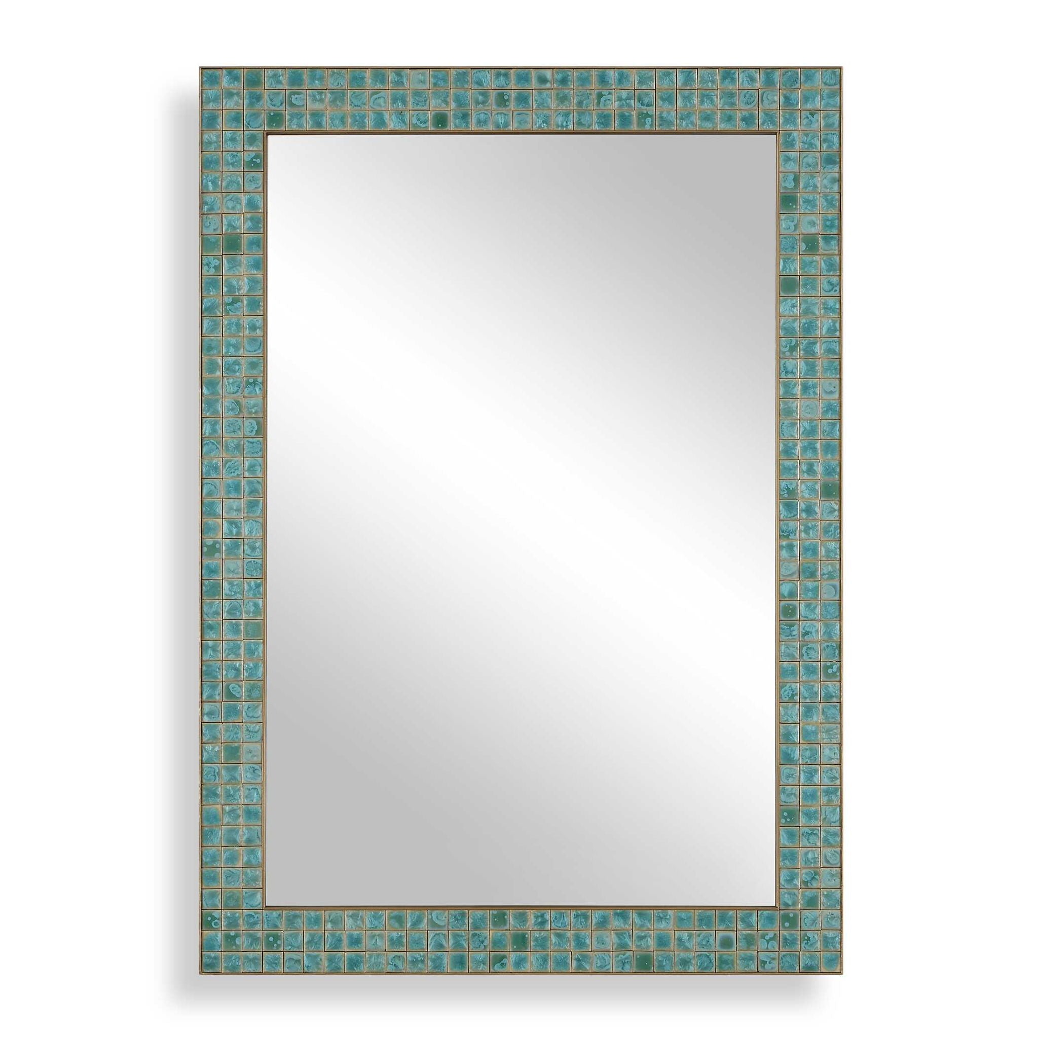 Coralie - Tile Mirror - Blue / Gold / Green