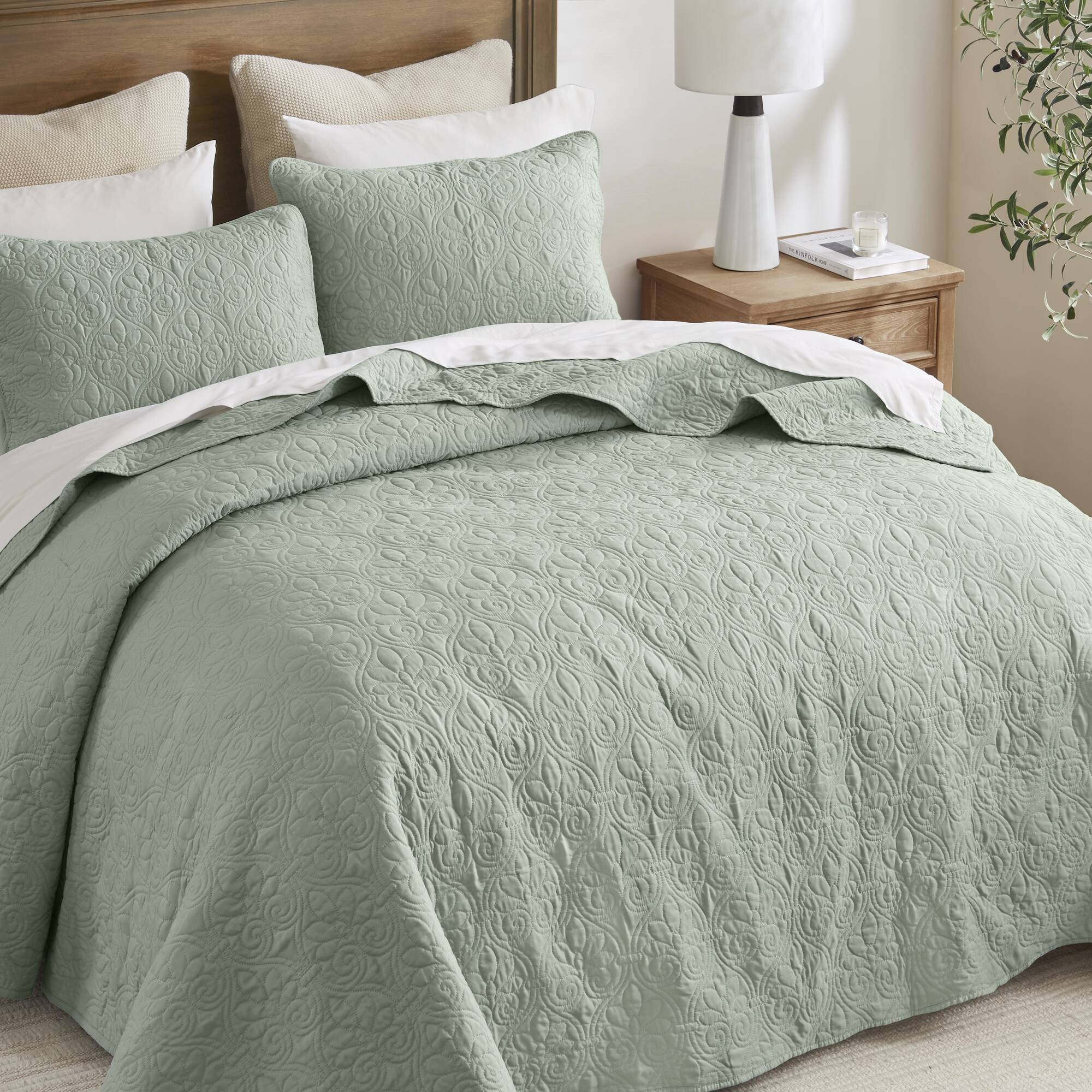 Quebec - Reversible Bedspread Set - Seafoam
