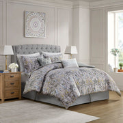 Hallie - King 6 Piece Comforter Set - Gray
