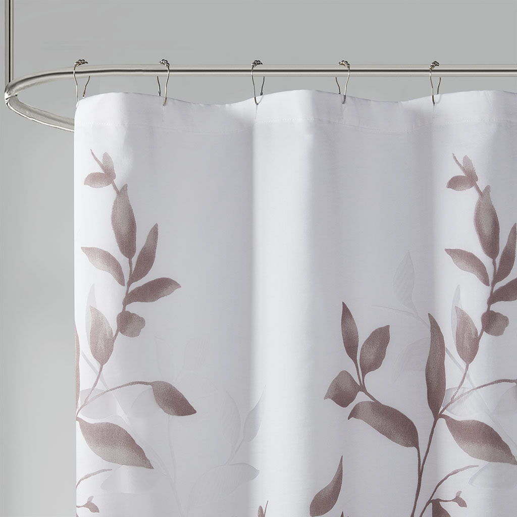 Cecily - Burnout Printed Shower Curtain - Mauve
