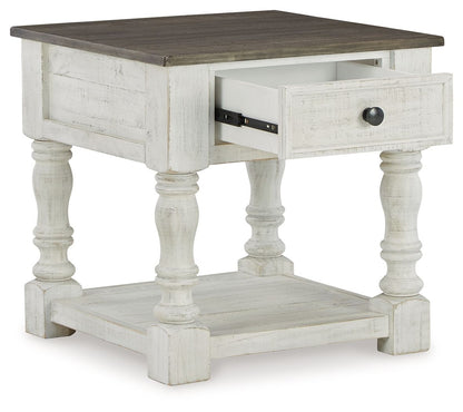 Havalance - Square End Table - White / Gray