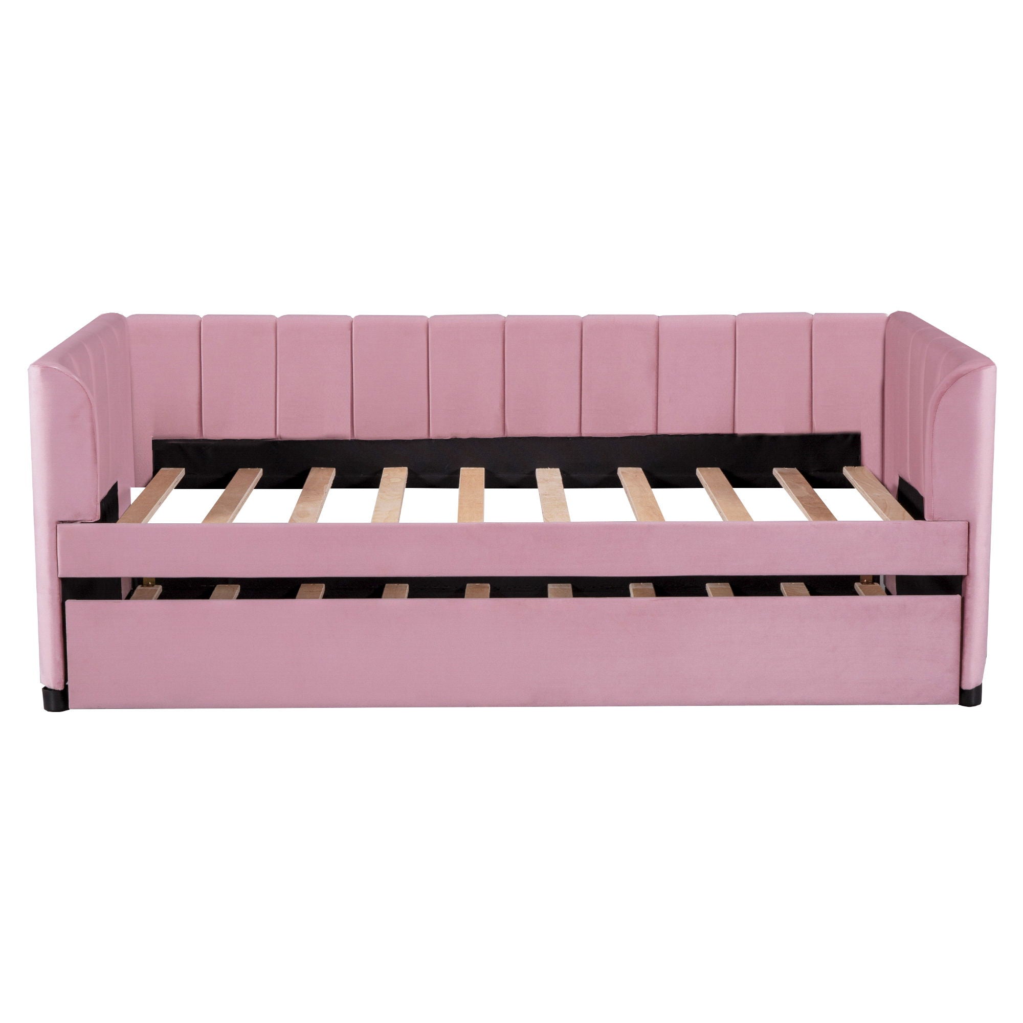 Upholstered Daybed With Ergonomic Design Backrest