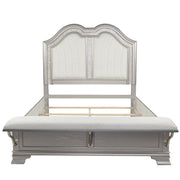 Elegant Bed With Built In Footboard Bench, USB