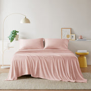 Blend Jersey Knit - 4 Piece Full All Season Sheet Set - Blush