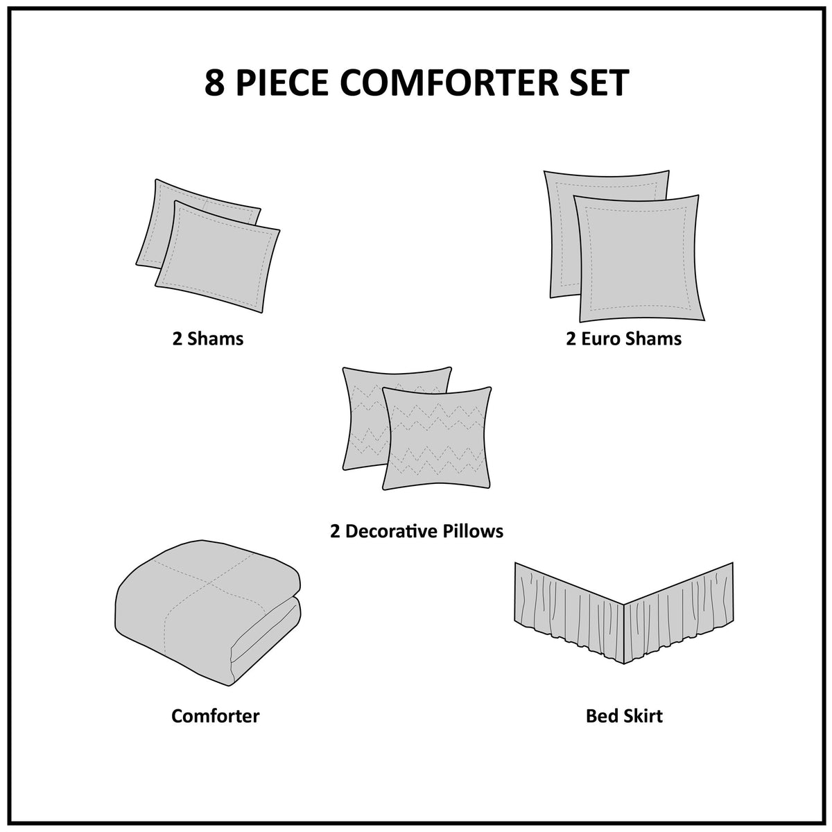 Ramsey - King Embroidered 8 Piece Comforter Set - Neutral