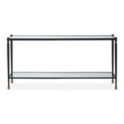 Javana - Glass / Iron Console Table - Brass,Bronze