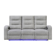 Isolde - Power Reclining Sofa, LED Lighting - Gray