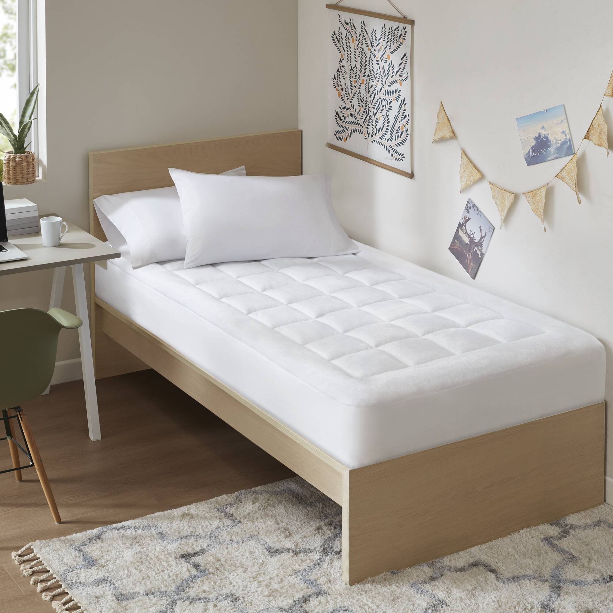 Cloud Soft - Overfilled Hypoallergenic Waterproof Mattress Pad - White