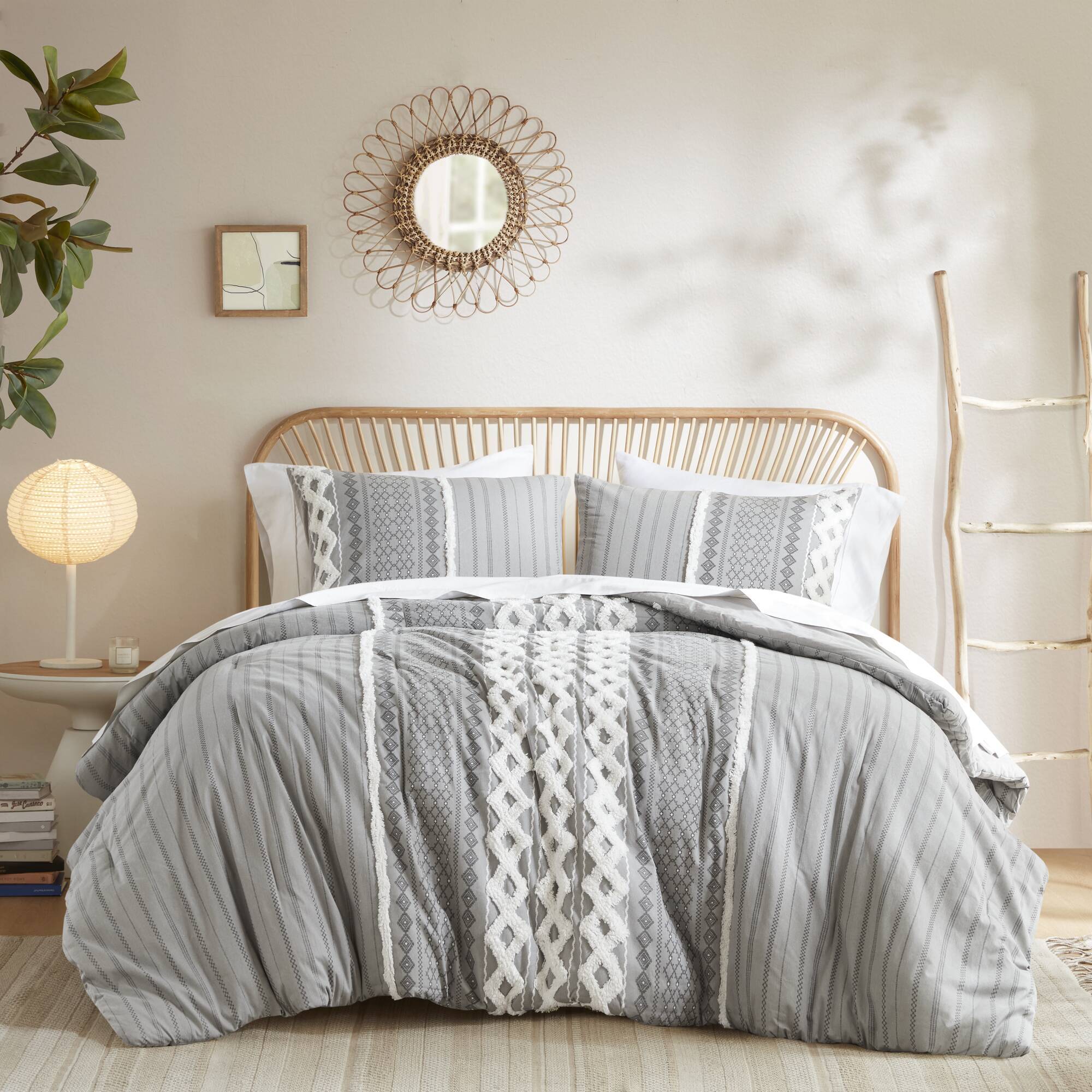 Imani - Printed Comforter Set With - Gray