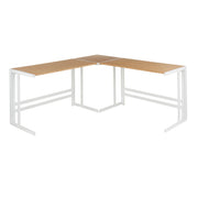Roman - Industrial L Shaped Desk - White / Natural
