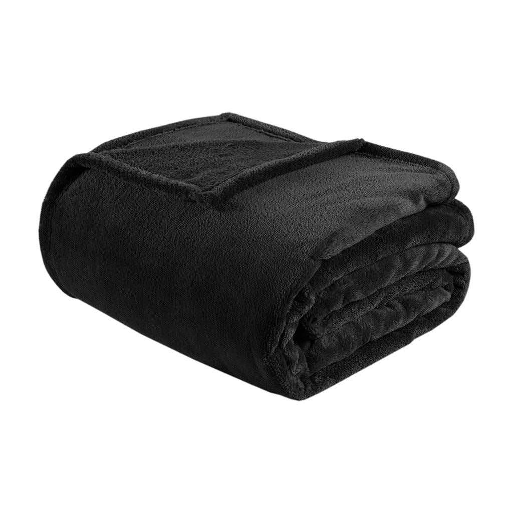 Microlight Plush - King Oversized Blanket - Black