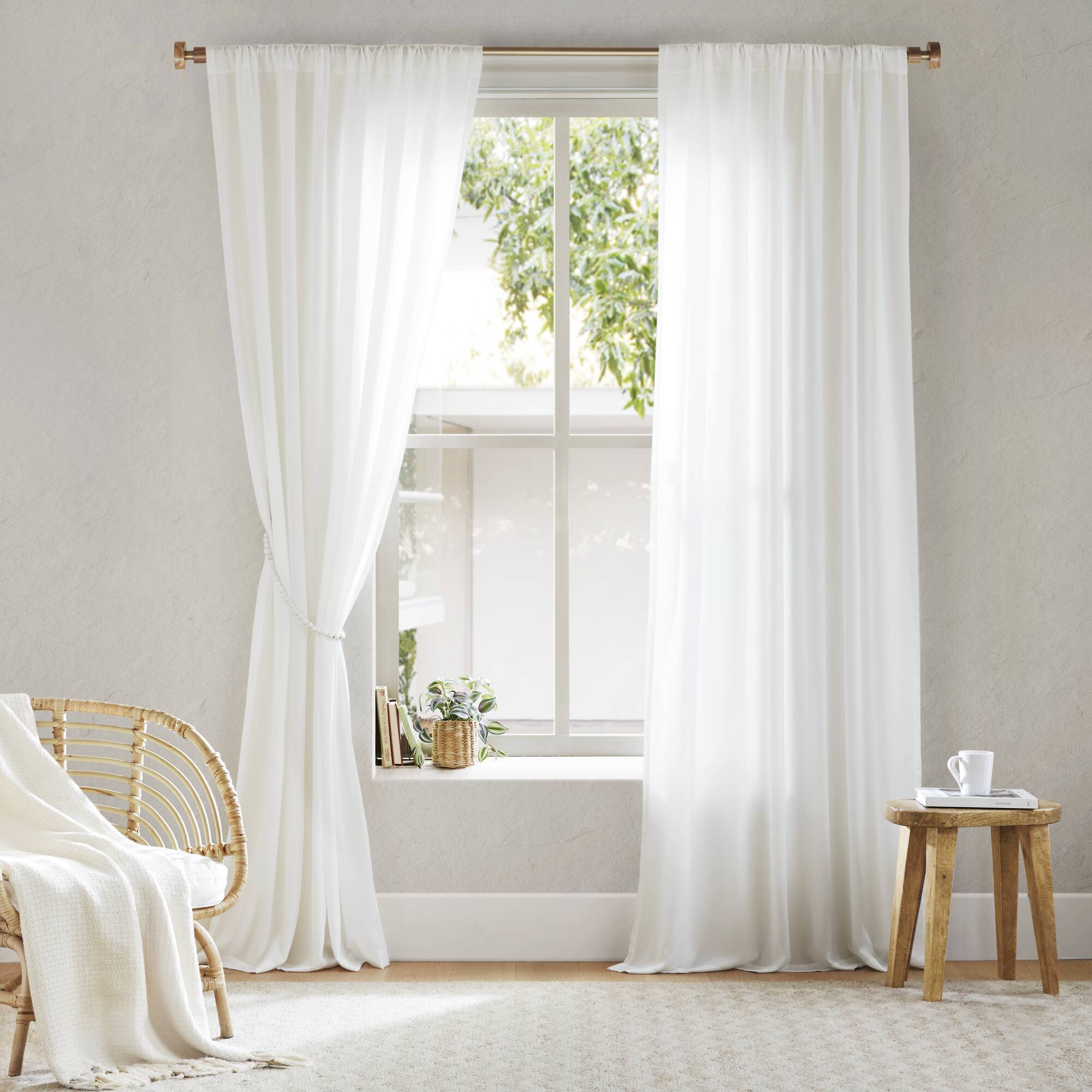 Lexus - 52x95" Rod Pocket With Back Tab Privacy Curtain Pair (Set of 2) - White