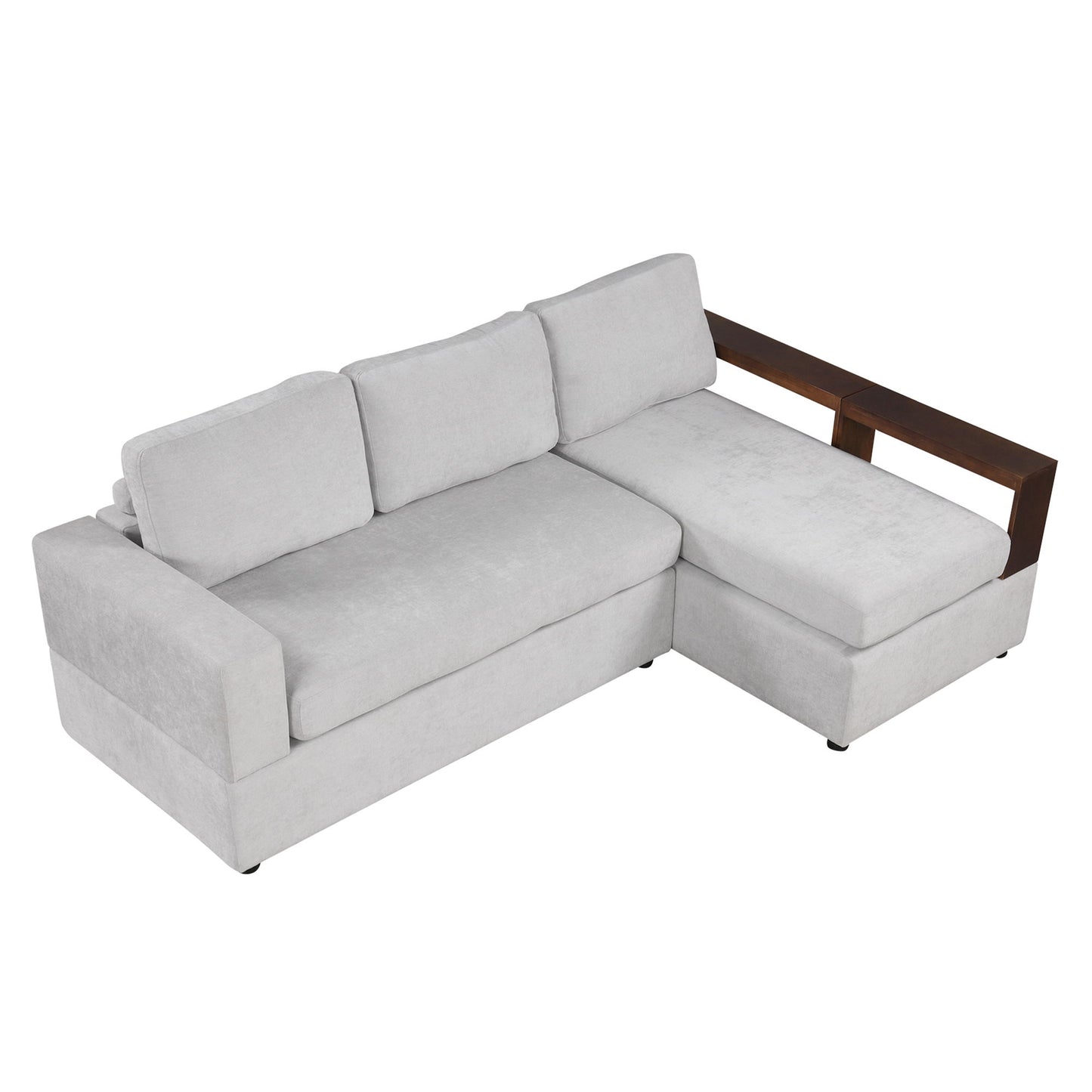 Sectional Sofa Upholstered Sofa Couch With Reversible Armrests For Living Room