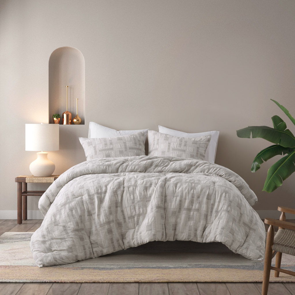 Cairo - 3 Piece Full/Queen Comforter Set - Ivory