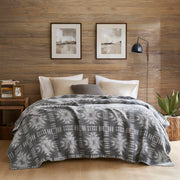 Alberta - Cotton Blend Blanket - Gray Aztec
