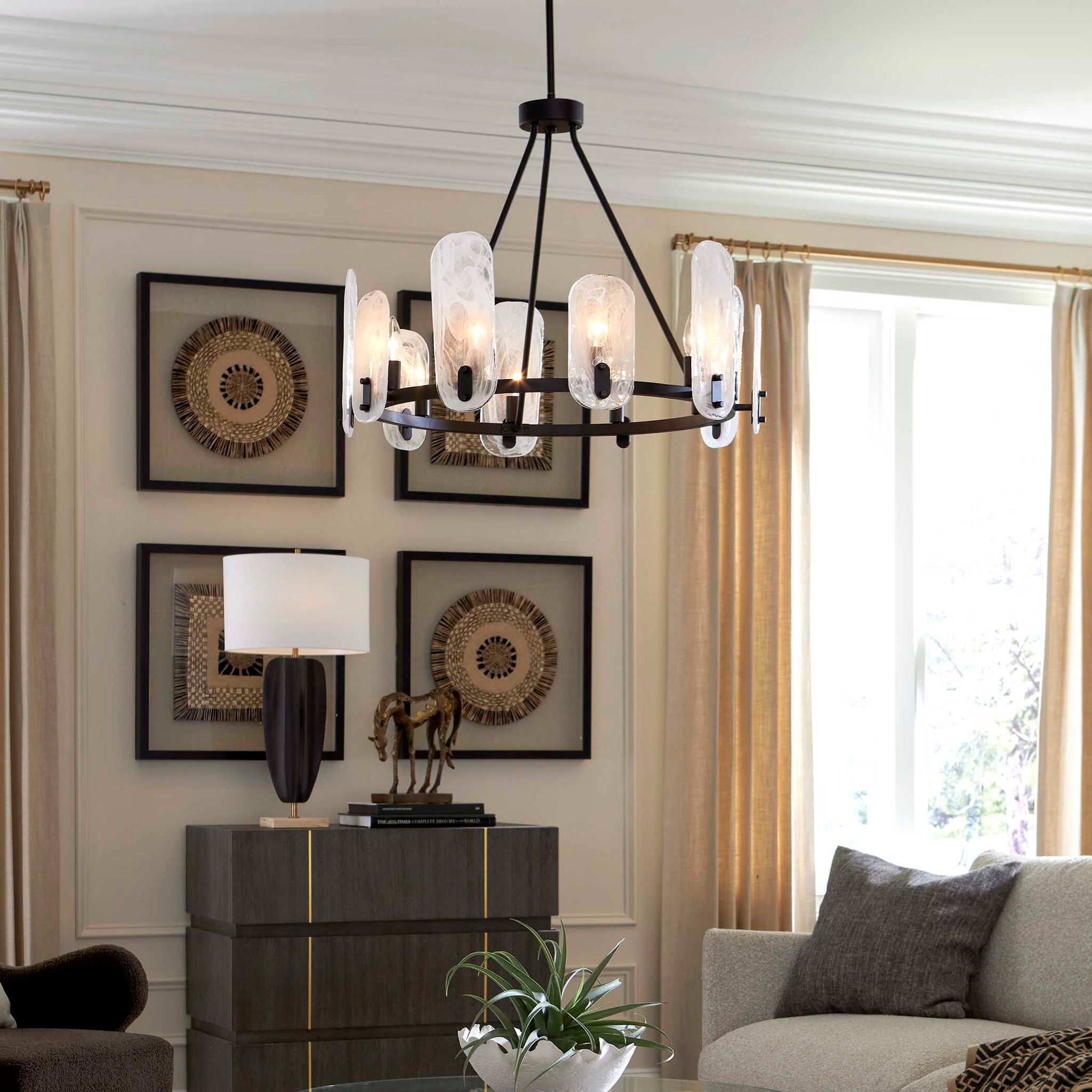 Ellipse - 10 Light Chandelier - Dark Bronze