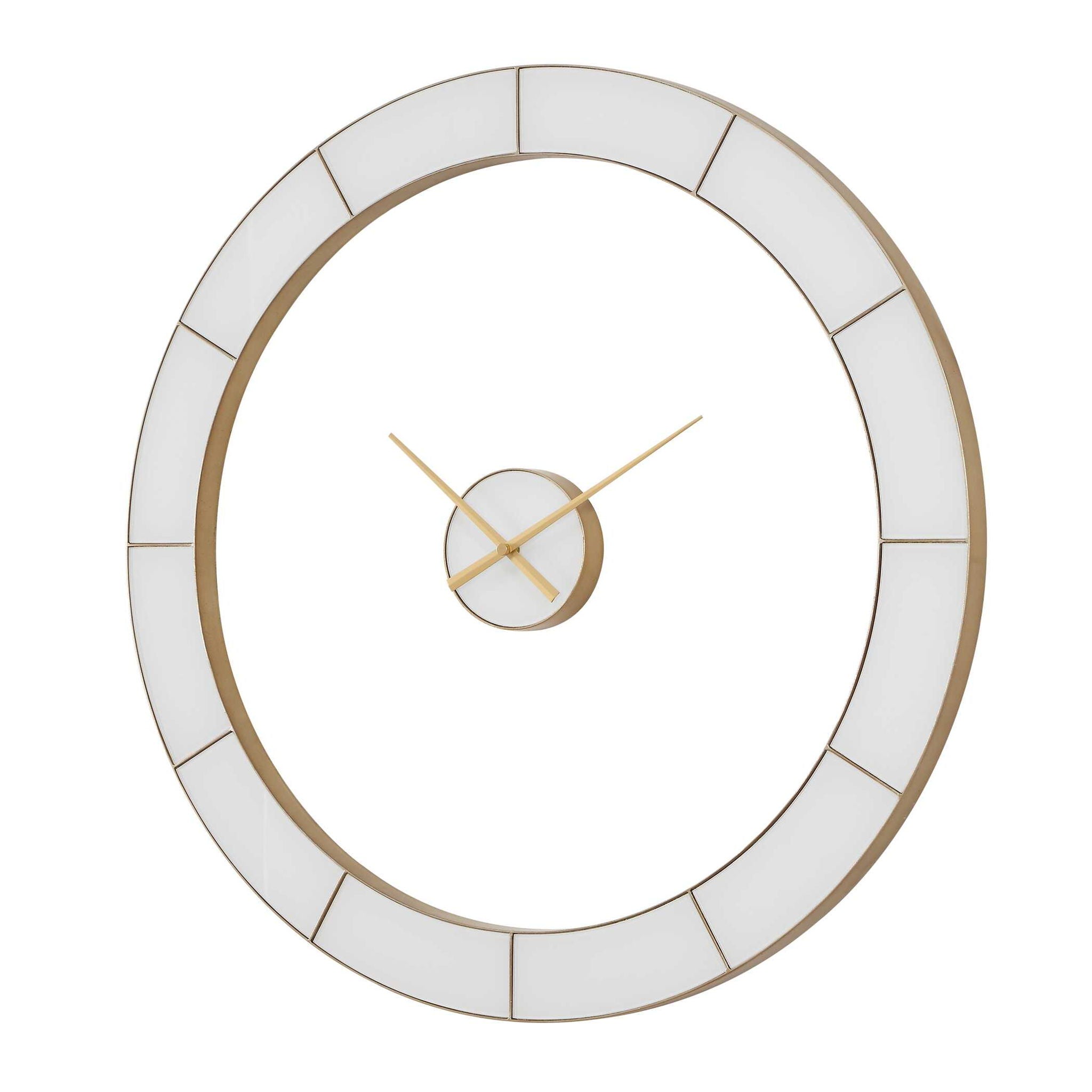 Ivory Halo - Minimalist Wall Clock - Gold / White