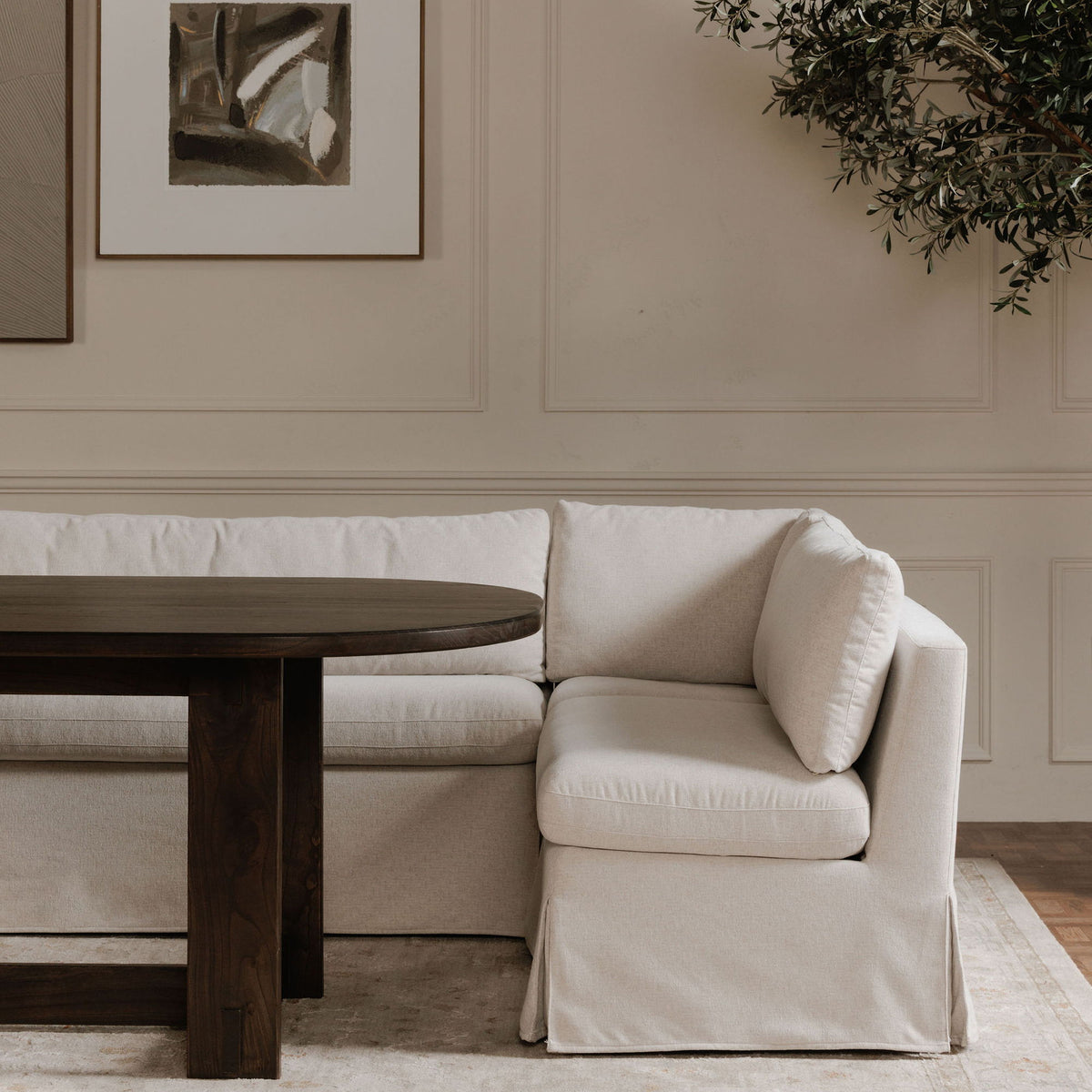 Fable - Slipcover Dining Bench - Beige