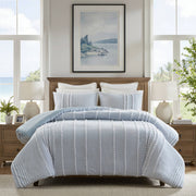 Anslee - Piece Full/Queen Yarn Dyed Duvet Cover Set - Blue