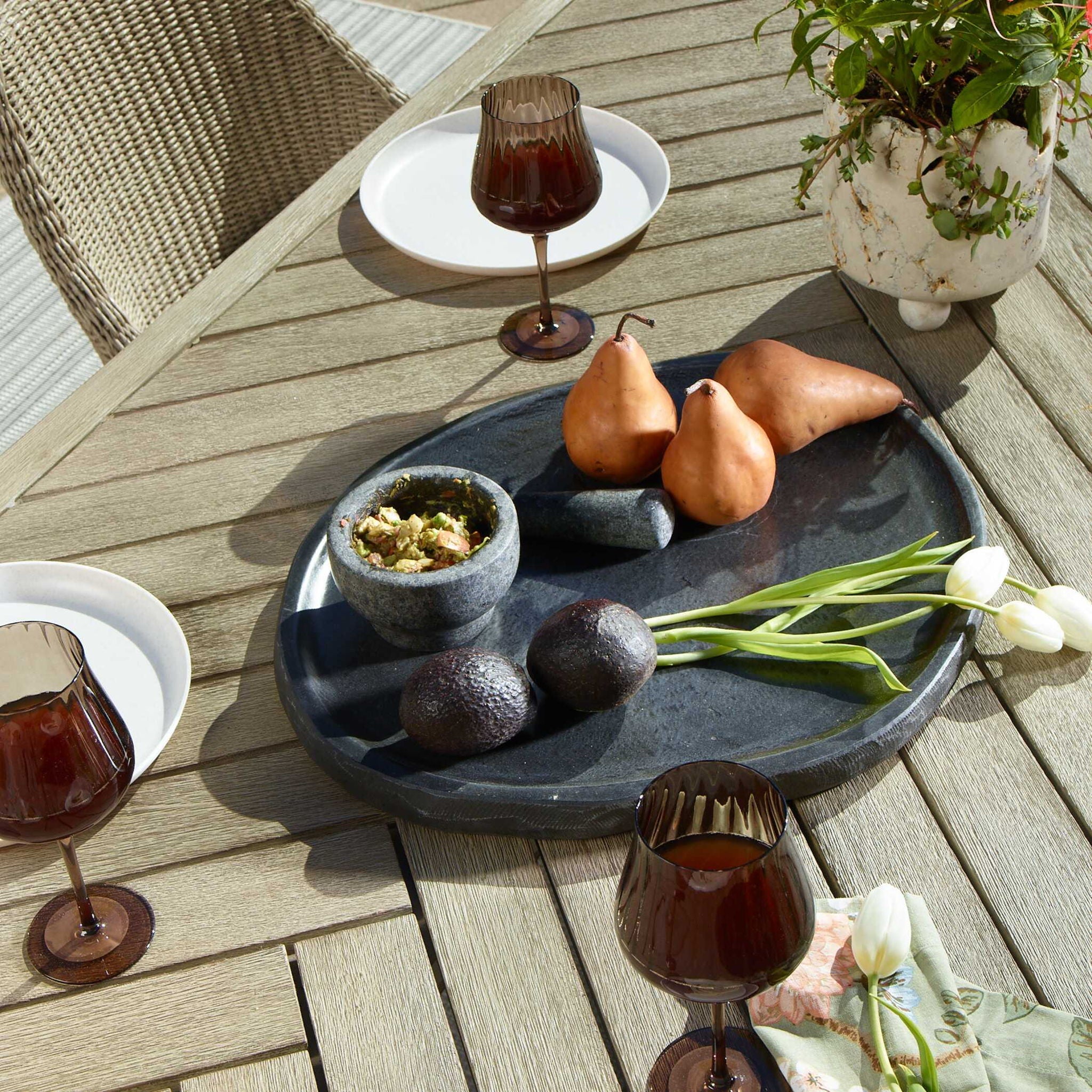 Stoneveil - Indoor-Outdoor Stone Tray - Gray