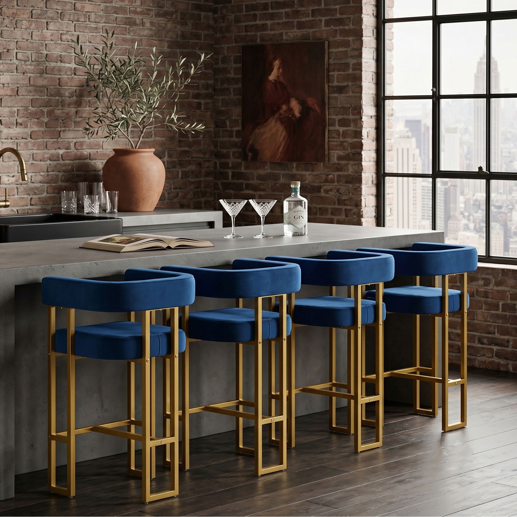 Modern Counter Height Bar Stools With U - Shaped